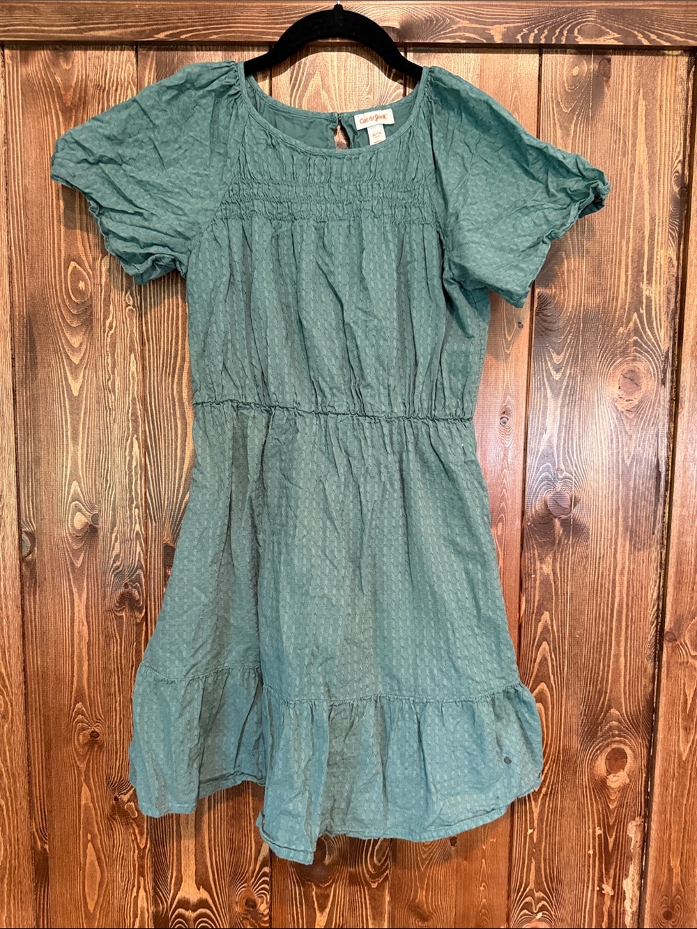 Cat & Jack Teal Textured Short-Sleeve Dress for Kids